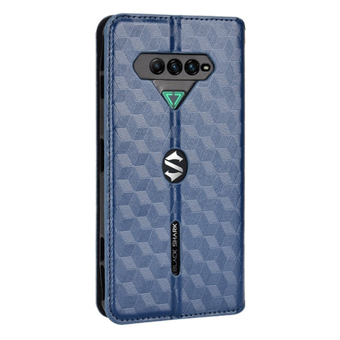 For Xiaomi Black Shark 4/Black Shark 4 Pro Magnetic Auto Closing Imprinting Rhombus PU Leather Stand Phone Case Wallet Cover