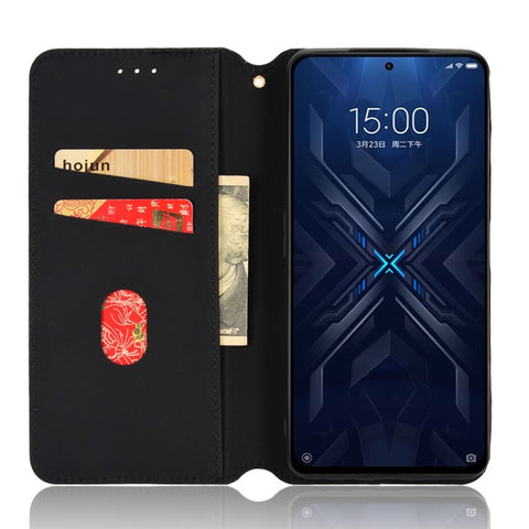For Xiaomi Black Shark 4/Black Shark 4 Pro Magnetic Auto Closing Imprinting Rhombus PU Leather Stand Phone Case Wallet Cover