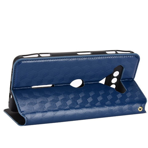 For Xiaomi Black Shark 4/Black Shark 4 Pro Magnetic Auto Closing Imprinting Rhombus PU Leather Stand Phone Case Wallet Cover