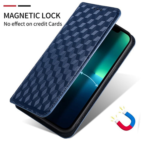 For Xiaomi Black Shark 4/Black Shark 4 Pro Magnetic Auto Closing Imprinting Rhombus PU Leather Stand Phone Case Wallet Cover