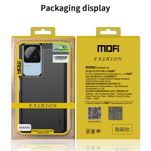 MOFI JK TPU Series-1 for Xiaomi Redmi K50/Redmi K50 Pro Flexible TPU Soft Skin Phone Case Shock-Absorption Brushed Surface Carbon Fiber Protective Cover
