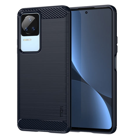 MOFI JK TPU Series-1 for Xiaomi Redmi K50/Redmi K50 Pro Flexible TPU Soft Skin Phone Case Shock-Absorption Brushed Surface Carbon Fiber Protective Cover