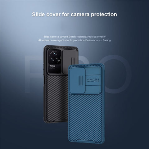 NILLKIN CamShield Pro Series Phone Case for Xiaomi Redmi K50/K50 Pro, Accurate Cutouts TPU Frame + PC Shockproof Back Shell with Slide Camera Lens Cover