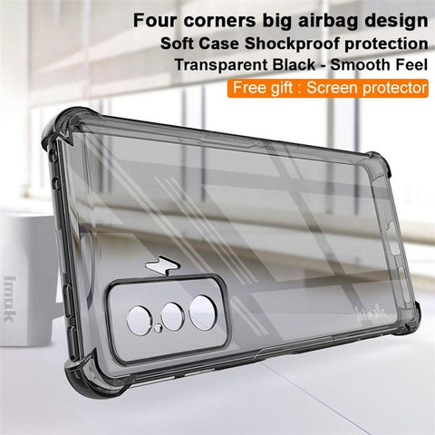 IMAK Slim Case for Xiaomi Poco F4 GT/Redmi K50 Gaming 5G Shockproof Protector TPU Anti-scratch Phone Cover with Screen Protector (Airbag Version)