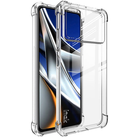 IMAK Shockproof Case for Xiaomi Poco X4 Pro 5G Slim TPU Phone Protector Airbag Anti-Drop Clear Cover with Screen Protector