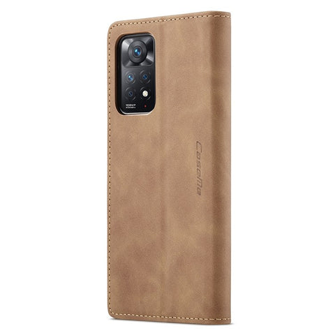 CASEME 013 Series for Xiaomi Redmi Note 12 Pro 4G / 11 Pro 4G (MediaTek) / Note 11 Pro 5G (Qualcomm) Magnetic Auto-absorbed PU Leather Wallet Case Foldable Stand Phone Cover