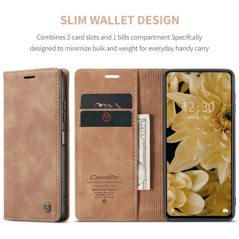 CASEME 013 Series for Xiaomi Redmi Note 12 Pro 4G / 11 Pro 4G (MediaTek) / Note 11 Pro 5G (Qualcomm) Magnetic Auto-absorbed PU Leather Wallet Case Foldable Stand Phone Cover