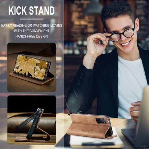 CASEME 013 Series for Xiaomi Redmi Note 12 Pro 4G / 11 Pro 4G (MediaTek) / Note 11 Pro 5G (Qualcomm) Magnetic Auto-absorbed PU Leather Wallet Case Foldable Stand Phone Cover