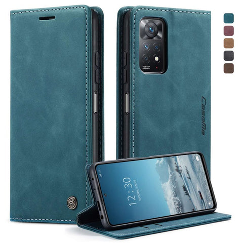CASEME 013 Series for Xiaomi Redmi Note 12 Pro 4G / 11 Pro 4G (MediaTek) / Note 11 Pro 5G (Qualcomm) Magnetic Auto-absorbed PU Leather Wallet Case Foldable Stand Phone Cover