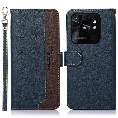 KHAZNEH For Xiaomi Redmi 10C 4G Litchi Texture PU Leather Stand Case RFID Blocking Wallet Phone Cover