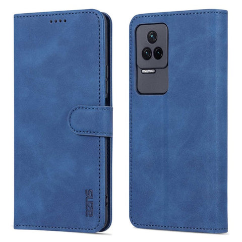 AZNS for Xiaomi Redmi K50/K50 Pro PU Leather Wallet Case Foldable Stand Phone Full-protection Cover