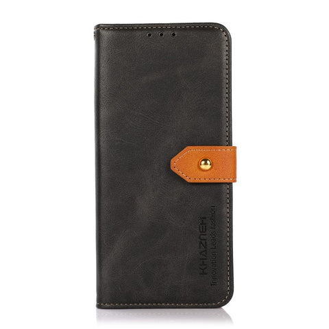 KHAZNEH Leather Phone Case for Xiaomi Redmi 10C 4G Magnetic Golden Clasp Wallet Stand Book Shockproof TPU Inner Shell