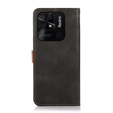 KHAZNEH Leather Phone Case for Xiaomi Redmi 10C 4G Magnetic Golden Clasp Wallet Stand Book Shockproof TPU Inner Shell