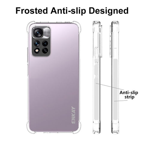 ENKAY HAT PRINCE For Xiaomi Redmi Note 11 Pro 5G (China) (MediaTek)/11 Pro+ 5G Crystal Clear Case Four Corner Fall Protection Phone Cover Anti-slip Edge TPU Shell