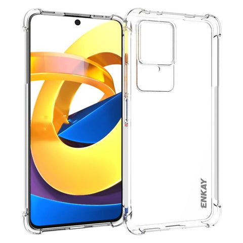 ENKAY HAT PRINCE For Xiaomi Redmi K50 Pro/K50 Crystal Clear Slim Case Fall Protection TPU Cover Four Corner Enhanced Anti-slip Edge Phone Protector