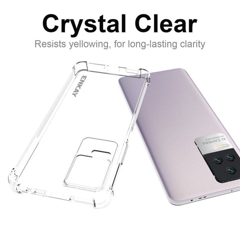 ENKAY HAT PRINCE TPU Slim Case for Xiaomi Poco F4 5G / Redmi K40S 5G Crystal Clear Anti-slip Phone Cover Four Corner Enhanced Fall Protection Case