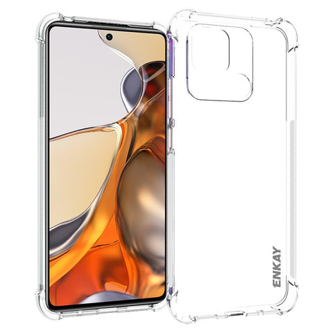 ENKAY HAT PRINCE For Xiaomi Redmi 10C 4G / 10 (India) Anti-Slip Edge TPU Case Crystal Clear Slim Cover Four Corner Enhanced Fall Protection Phone Case