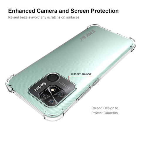 ENKAY HAT PRINCE For Xiaomi Redmi 10C 4G / 10 (India) Anti-Slip Edge TPU Case Crystal Clear Slim Cover Four Corner Enhanced Fall Protection Phone Case