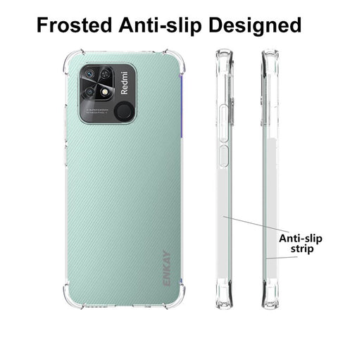 ENKAY HAT PRINCE For Xiaomi Redmi 10C 4G / 10 (India) Anti-Slip Edge TPU Case Crystal Clear Slim Cover Four Corner Enhanced Fall Protection Phone Case