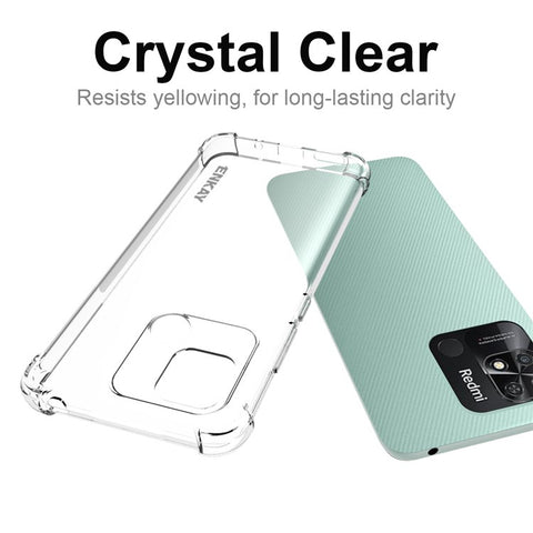 ENKAY HAT PRINCE For Xiaomi Redmi 10C 4G / 10 (India) Anti-Slip Edge TPU Case Crystal Clear Slim Cover Four Corner Enhanced Fall Protection Phone Case