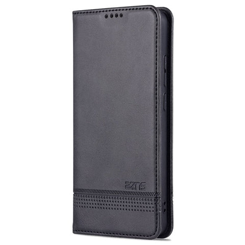 AZNS For Xiaomi 12/12X/12S 5G Well-protected Textured Leather Phone Case Stand Function Magnetic Auto-absorbed Cover with Wallet