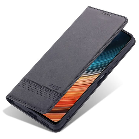 AZNS For Xiaomi Redmi K50 Pro/K50 Protective Phone Case Magnetic Closure Textured PU Leather Stand Phone Cover with Wallet