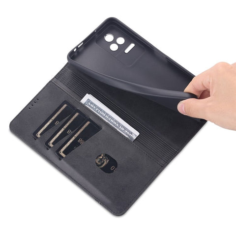 AZNS For Xiaomi Redmi K50 Pro/K50 Protective Phone Case Magnetic Closure Textured PU Leather Stand Phone Cover with Wallet