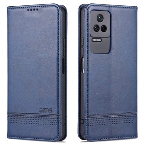 AZNS For Xiaomi Redmi K50 Pro/K50 Protective Phone Case Magnetic Closure Textured PU Leather Stand Phone Cover with Wallet