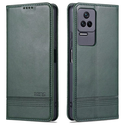 AZNS For Xiaomi Redmi K50 Pro/K50 Protective Phone Case Magnetic Closure Textured PU Leather Stand Phone Cover with Wallet