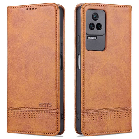 AZNS For Xiaomi Redmi K50 Pro/K50 Protective Phone Case Magnetic Closure Textured PU Leather Stand Phone Cover with Wallet