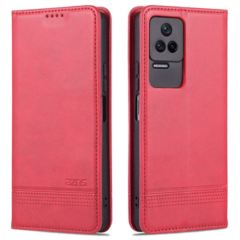 AZNS For Xiaomi Redmi K50 Pro/K50 Protective Phone Case Magnetic Closure Textured PU Leather Stand Phone Cover with Wallet