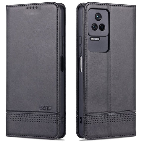 AZNS For Xiaomi Poco F4 5G / Redmi K40S 5G Wallet Phone Case Magnetic Auto-absorbed Textured PU Leather Stand Protective Phone Cover