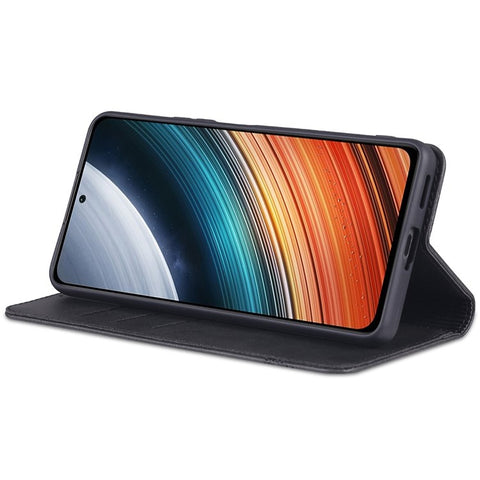 AZNS For Xiaomi Poco F4 5G / Redmi K40S 5G Wallet Phone Case Magnetic Auto-absorbed Textured PU Leather Stand Protective Phone Cover
