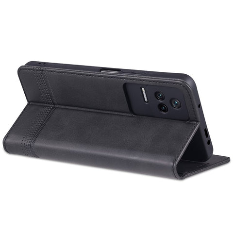 AZNS For Xiaomi Poco F4 5G / Redmi K40S 5G Wallet Phone Case Magnetic Auto-absorbed Textured PU Leather Stand Protective Phone Cover