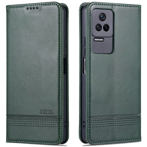 AZNS For Xiaomi Poco F4 5G / Redmi K40S 5G Wallet Phone Case Magnetic Auto-absorbed Textured PU Leather Stand Protective Phone Cover