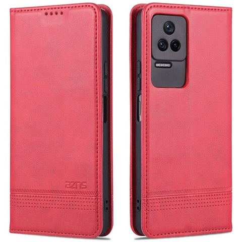 AZNS For Xiaomi Poco F4 5G / Redmi K40S 5G Wallet Phone Case Magnetic Auto-absorbed Textured PU Leather Stand Protective Phone Cover