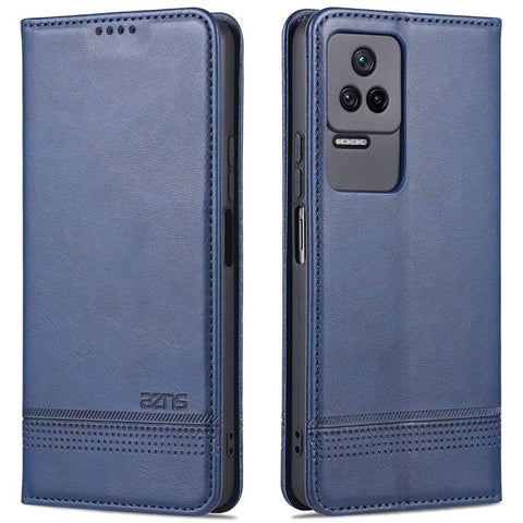 AZNS For Xiaomi Poco F4 5G / Redmi K40S 5G Wallet Phone Case Magnetic Auto-absorbed Textured PU Leather Stand Protective Phone Cover