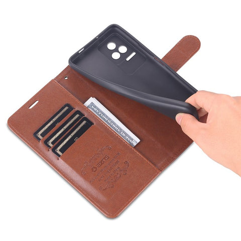 AZNS For Xiaomi Redmi K50 Pro/K50 Wallet Phone Case Textured PU Leather Folio Flip Book Cover TPU Shockproof Stand Case