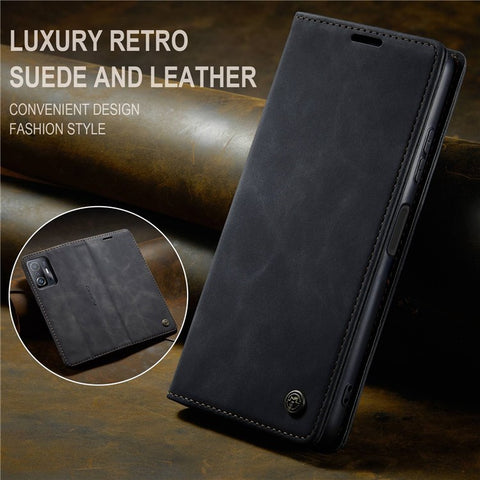 CASEME 013 Series for Xiaomi 11T / 11T Pro PU Leather Folio Flip Cover Wallet Style Magnetic Auto-absorbed Stand Book Case