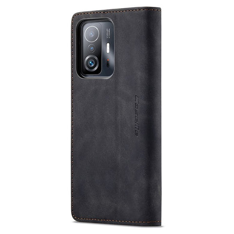 CASEME 013 Series for Xiaomi 11T / 11T Pro PU Leather Folio Flip Cover Wallet Style Magnetic Auto-absorbed Stand Book Case
