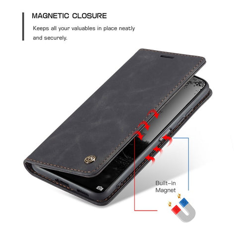 CASEME 013 Series for Xiaomi 11T / 11T Pro PU Leather Folio Flip Cover Wallet Style Magnetic Auto-absorbed Stand Book Case