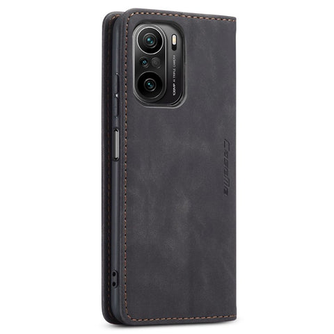 CASEME 013 Series Phone Case Bag for Xiaomi Redmi K40 Pro/Redmi K40/Poco F3/Mi 11i, Magnetic Auto-absorbed PU Leather Wallet Foldable Stand Phone Cover