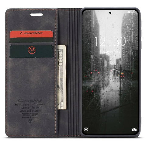 CASEME 013 Series Phone Case Bag for Xiaomi Redmi K40 Pro/Redmi K40/Poco F3/Mi 11i, Magnetic Auto-absorbed PU Leather Wallet Foldable Stand Phone Cover