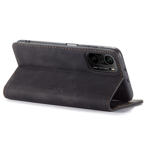 CASEME 013 Series Phone Case Bag for Xiaomi Redmi K40 Pro/Redmi K40/Poco F3/Mi 11i, Magnetic Auto-absorbed PU Leather Wallet Foldable Stand Phone Cover