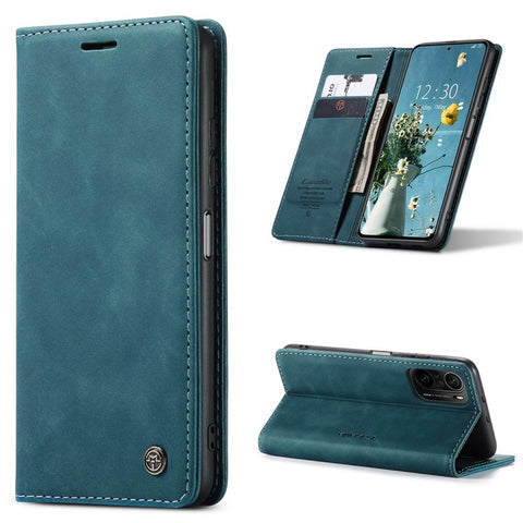 CASEME 013 Series Phone Case Bag for Xiaomi Redmi K40 Pro/Redmi K40/Poco F3/Mi 11i, Magnetic Auto-absorbed PU Leather Wallet Foldable Stand Phone Cover