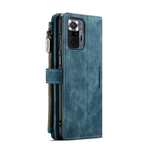 For Xiaomi Redmi Note 10 Pro 4G (Global) / (India) / Note 10 Pro Max Phone Cases with Strap CASEME C30 Zipper Multiple Card Holder PU Leather Cover