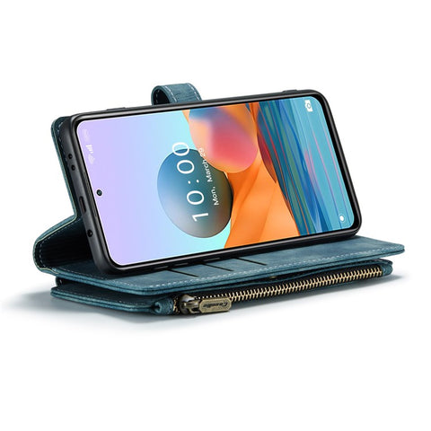 For Xiaomi Redmi Note 10 Pro 4G (Global) / (India) / Note 10 Pro Max Phone Cases with Strap CASEME C30 Zipper Multiple Card Holder PU Leather Cover