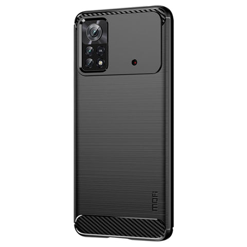MOFI JK TPU Series-1 for Xiaomi Poco X4 Pro 5G Soft Skin Flexible TPU Anti-Scratch Phone Case Carbon Fiber Texture Brushed Shockproof Stylish Case