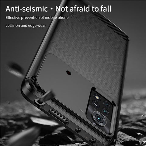 MOFI JK TPU Series-1 for Xiaomi Poco X4 Pro 5G Soft Skin Flexible TPU Anti-Scratch Phone Case Carbon Fiber Texture Brushed Shockproof Stylish Case