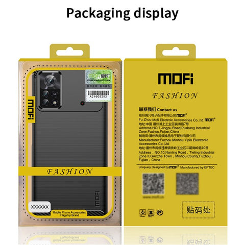 MOFI JK TPU Series-1 for Xiaomi Poco X4 Pro 5G Soft Skin Flexible TPU Anti-Scratch Phone Case Carbon Fiber Texture Brushed Shockproof Stylish Case